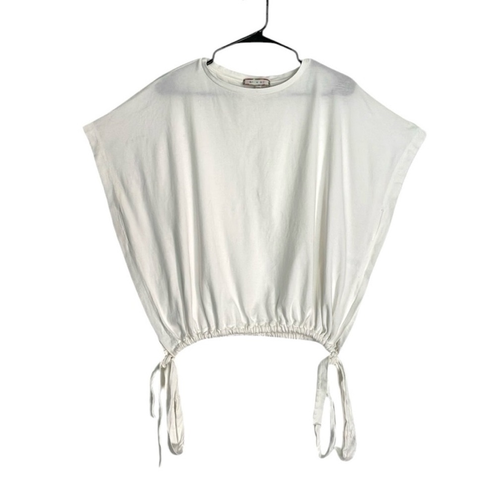Anthro Eri & Ali White Teagan Side Tie Top